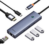 Baseus Ultra Joy 6in1 Multifonksiyonal Type-C Hub Dock Station