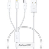 Baseus Superior 3in1 Hızlı Şarj Özellikli USB To M+L+C 3.5A Hızlı Şarj Kablosu iPhone 15 Uyumlu 0.5m.