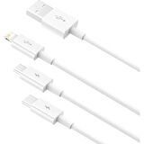 Baseus Superior 3in1 Hızlı Şarj Özellikli USB To M+L+C 3.5A Hızlı Şarj Kablosu iPhone 15 Uyumlu 0.5m.