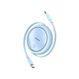 Baseus Free2 Draw Mini Makaralı Type-C to Type-C 100W PD Kablo 1 Metre - Mavi