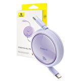 Baseus Free2 Draw Mini Makaralı Type-C to Type-C 100W Kablo 1 Metre - Mor