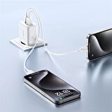 Baseus Cube Type-C + USB Girişli U+C 20W Hızlı Şarj Cihazı iPhone 15 14 13 12 11 Uyumlu Samsung ve Android Uyumlu Beyaz