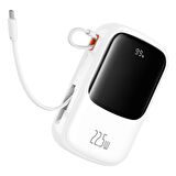 Baseus Qpow Pro+ Plus 20.000mAh 22.5W Dijital Ekran Powerbank Hızlı Şarj Type-C Kablolu iPhone 15/16 Tüm Seriler Uyumlu!