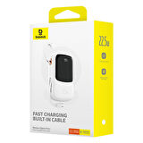 Baseus Qpow Pro+ Plus 20.000mAh 22.5W Dijital Ekran Powerbank Hızlı Şarj Type-C Kablolu iPhone 15/16 Tüm Seriler Uyumlu!