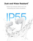 Baseus Bass BP1 Pro 50 dB Gürültü Engellemeli Kablosuz Kulaklık, 6 Mikrofonlu AI Net Arama, IP55, 55 Saat Oynatma Süresi, Bluetooth 6.0, Beyaz