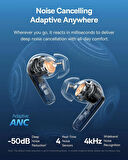 Baseus Bass BP1 Pro 50 dB Gürültü Engellemeli Kablosuz Kulaklık, 6 Mikrofonlu AI Net Arama, IP55, 55 Saat Oynatma Süresi, Bluetooth 6.0, Siyah