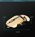 James Donkey 850R 12000DPI 8 Tuş PMW3360 Sensör RGB Optik Sarı Gaming Mouse