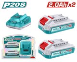 TOTAL P20S 2Lİ 2.0 Ah TFBLI2001 AKÜ VE ŞARJ ALETİ SETİ TFBCPK2212E