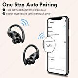 Lenovo ThinkPlus LP75 Kablosuz Şarj Göstergeli Sporcu Bluetooth Kulaklık Siyah