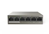 Tenda TEF1106P 6 Port 4 Port Poe+ 10-100 + 2 Port Uplink Switch Çelik Kasa Rack Mount