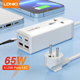 Ldnio SC1418 USB 65 Watt Hızlı Şarj Aleti Beyaz