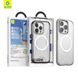 Blueo Ape Legend Serisi iPhone 15 Pro Max Uyumlu Gri Anti-Drop Magsafe Telefon Kılıfı