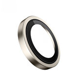 Blueo iPhone 16 Pro Max ve 16 Pro Naturel Titanyum Gri Metal Frame Aplikatörlü Kamera Lens Camı Koru