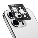 iPhone 12 Pro Max Uyumlu Metal Çerçeve Kamera Lens Koruyucu Gümüş