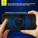 Anti-Dust HD iPhone 16 Pro Max Uyumlu  Ahize ve Ekran Toz Çizik Önleyici Cam Ekran Koruyucu Aparatlı