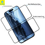 Anti-Reflective iPhone 16 Pro Uyumlu Uygulama Aparatlı Ekrandan Bile Daha Net Cam Ekran Koruyucu