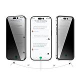 iPhone 14 Pro Uyumlu Kırılmaz Cam Privacy Hayalet Tam Kaplayan Anti-Peep Ekran Koruyucu