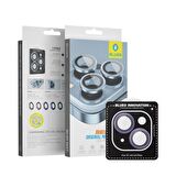 iPhone 14/14 Plus Uyumlu Metal Çerçeve Kamera Lens Koruyucu Mor
