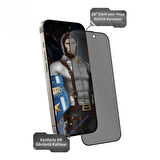 Blueo iPhone 16 Plus & iPhone 15 Plus Uyumlu Hayalet Anti-Peep Privacy Glass Aplikatörlü Cam Ekran K