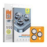 Iphone 15 Pro Uyumlu Orijinal Metal Çerçeve Kamera Lens Koruyucu Naturel Titanyum Gri