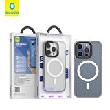 iPhone 15 Pro Uyumlu Frosted Dual Color Skin Friendly Magsafe Kılıf Gri