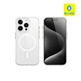 Blueo iPhone 15 Uyumlu Crystal Pro Drop Resistance Magsafe Glitter Transparent Telefon Kılıfı