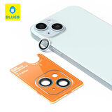 Blueo iPhone 14 / 14 Plus Uyumlu Mavi Metal Çerçeve Lens Koruyucu Mavi