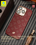 iPhone 15 Pro Max Uyumlu MagSafe Özellikli Orijinal Karbon Gilded Tactile Aramid Fiber Slim Kılıf