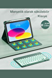 iPad 10. 11. Nesil Uyumlu Model A3354, A3355, A3356 A2696, A2757, A2777, A3162 Klavyeli Tablet Kılıfı