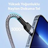 Duzzona A3 3in1 Type-C + iPhone Lightning + Micro USB 3A Hızlı Şarj Kablosu 1.3m