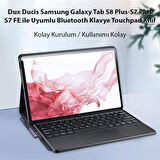 Dux Ducis SM Galaxy Tab S8 Plus-S7 Plus-S7 FE ile Uyumlu Bluetooth Klavye Touchpad Kılıf
