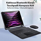 Dux Ducis iPad Pro 12.9 2022-2021-2020 SK Series Kablosuz Bluetooth Klavye Touchpad Kılıf
