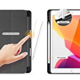 DUX DUCİS iPad 7th Gen 10.2 2019 Kılıf Kalem Yerli Soft Tpu Mıknatıslı Domo Kılıf SİYAH