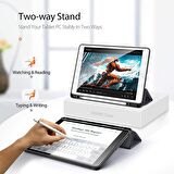 DUX DUCİS iPad 7th Gen 10.2 2019 Kılıf Kalem Yerli Soft Tpu Mıknatıslı Domo Kılıf SİYAH