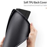 DUX DUCİS iPad 7th Gen 10.2 2019 Kılıf Kalem Yerli Soft Tpu Mıknatıslı Domo Kılıf SİYAH