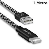 Dux Ducis K-One Cable İPhone Usb Şarj Kablosu 1 METRE SİYAH