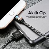 Dux Ducis K-One Cable İPhone Usb Şarj Kablosu 1 METRE SİYAH