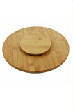 Rossel Premium 30cm Bambu Çizgi Dönerli Sunum Tahta -2341