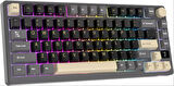 Royal Kludge M75 Siyah/Gold 75% Kablosuz US Gaming Mekanik Klavye (Siyah-Gri)