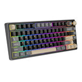 Royal Kludge R75 75% Kablolu US Gaming Klavye (Siyah-Gri)