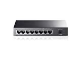 TP-LINK 10/100/1000Mbps 8xPort Masaüstü PoE Siyah Çelik Kasa Switch