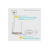 TP-LINK TD-W9970 300Mbps Fiber Modem/Router,EWAN, VPN, Ebeveyn Kontrolü, VDSL, ADSL2+, USB port 300Mbps Wireless N USB VDSL/ADSL Modem Router TD-W9970        Süper Hızlı VDSL Modem Router    En yeni VDSL2 teknolojisi, TD-W9970'in ADSL2 + 'dan neredey
