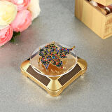 360 Derece Güneş Enerjili Gold Renk Vitrin Standı