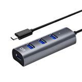 DM CHB010 Type-C to USB 3.0 4 Portlu Alüminyum Hub Çoklayıcı