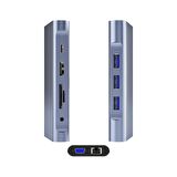 DM CHB055 Type-C to HDMI VGA RJ45 Ethernet 3*USB 3.0 Aux PD TF SD Kart Okuyucu Dönüştürücü