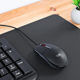 DM K3 2000 DPI Kablolu Optik Mouse Siyah