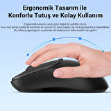 DM K17 Dual Mode Bluetooth ve 2.4GHz Destekli 1200DPI Kablosuz Optik Mouse