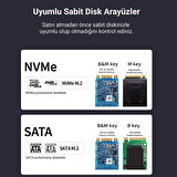 DM HD2000 USB 3.2 Gen 2 Type-C 20Gbps PCIe SATA M.2 NVMe NGFF SSD Disk Kutusu