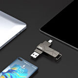 DM PD198 Metal USB3.2 Gen1 Type-C OTG Flash Bellek 256GB