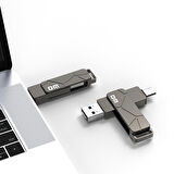 DM PD198 Metal USB3.2 Gen1 Type-C OTG Flash Bellek 256GB